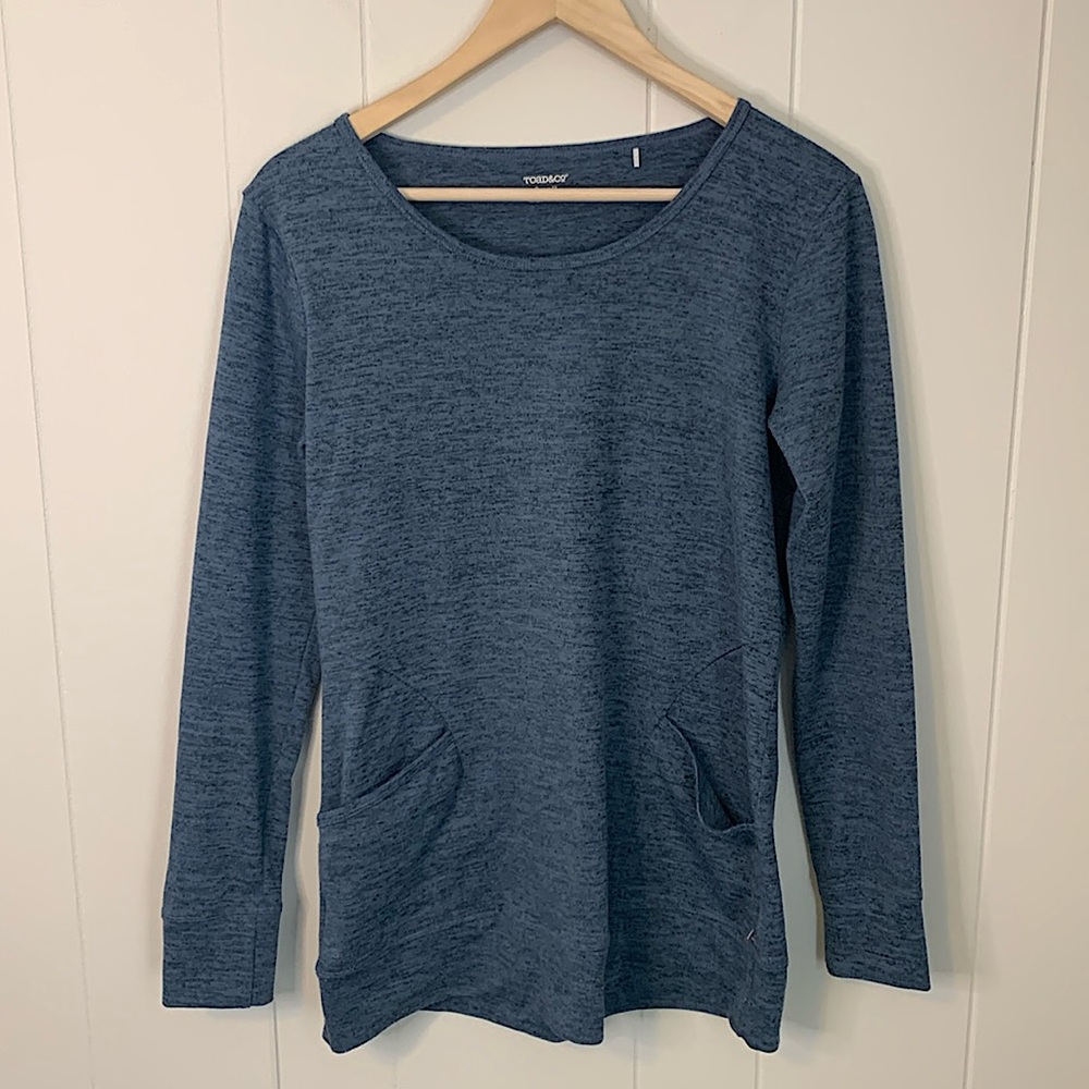 Toad and Co Intermezzo Pullover Space Dye Blue Size Small
